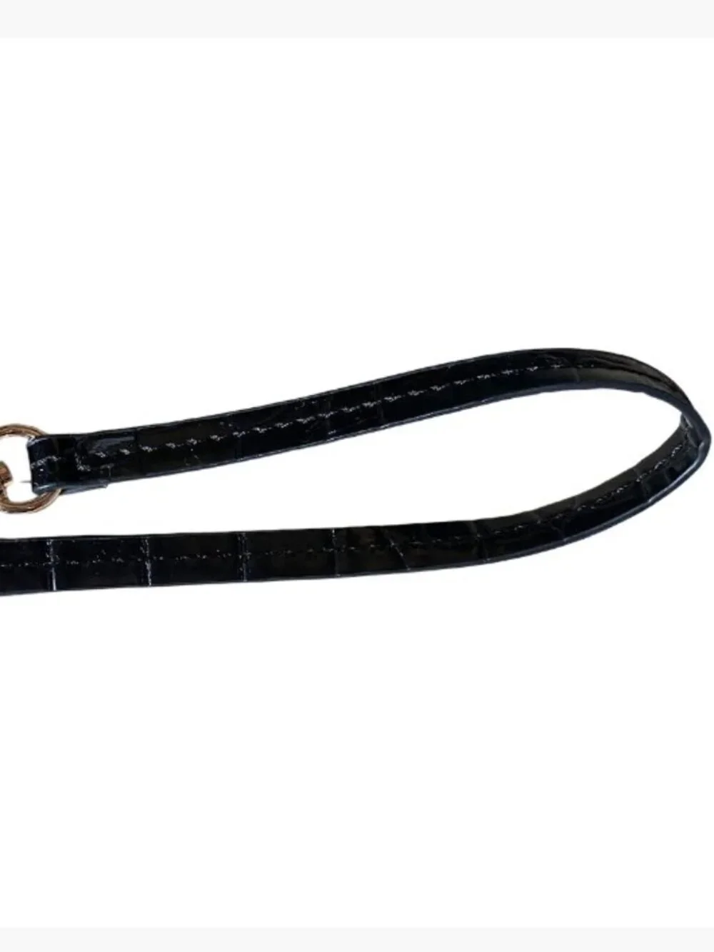 Anne Klein Chic Faux Patent Leather Croc-Embossed Wristlet Like New
